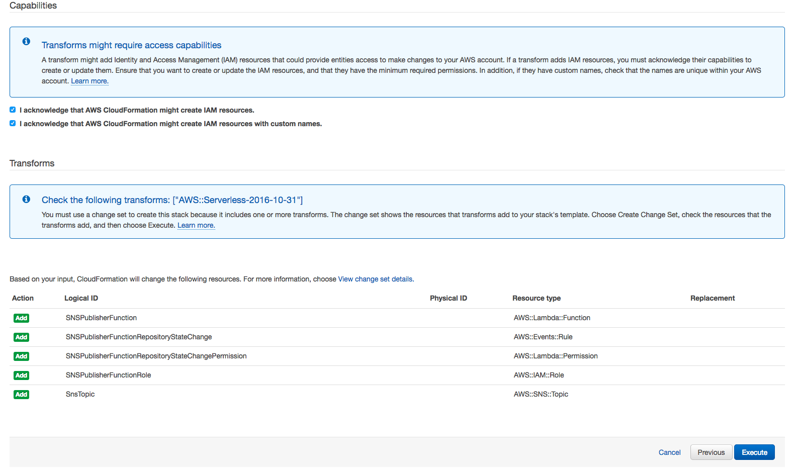 執行建立 CloudFormation Stack