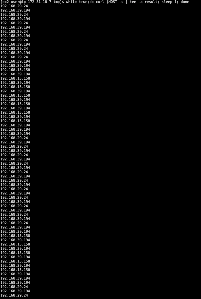 Testing the service and see the response from the backend.